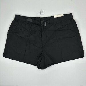 American Eagle Womens NWT Black Hi-Waist Nylon Activewear Shorts‎ XL/W37